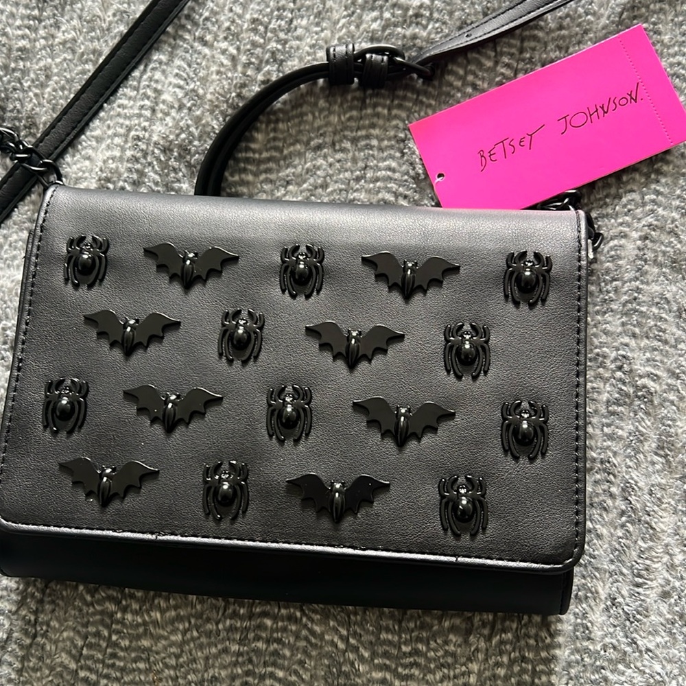 Black Bat and Spider Crossbody Bag